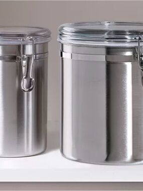 Airtight Stainless Steel Food Storage Canister - Silver